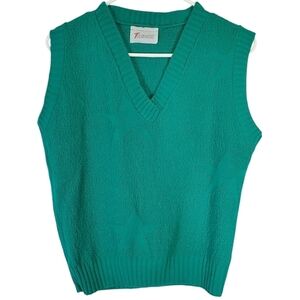 7361 * Teasers Star Pattern Knit Sweater Vest Green Size Unknown Vintage 80s